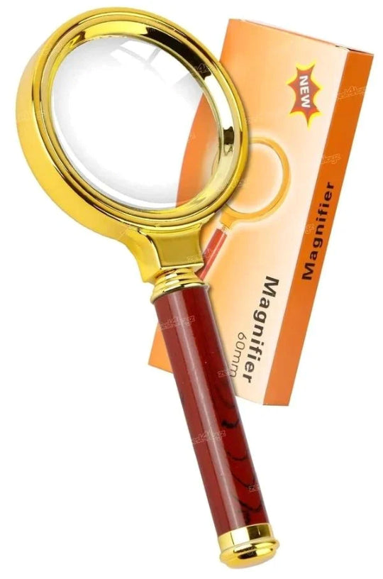 60mm Magnifying Glass for Reading Double Glass Antique Handheld Magnifier Glass