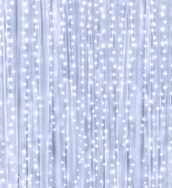 LED Christmas Curtain Lights  Wire Curtain String Lights 2m x 2m - (White)