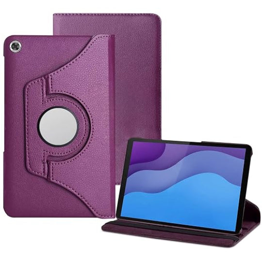 Smart Book Case 360° Rotating Stand Protective Case For Lenovo M10 HD 2nd Gen: 10.1" X306/TB-X306F/TB-306X Purple