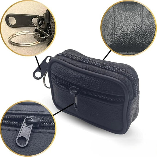 Mini Wallet - Belt Wallet Men & Women coin purse, wallet key bag, Card Holder-Small Purses - Travel Wallet - Black