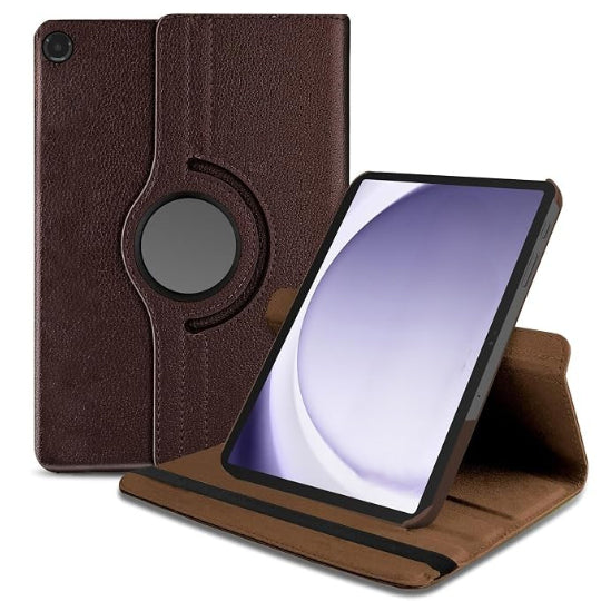 Smart Book Case 360° Rotating Stand Protective Case for Samsung Galaxy Tab A9 Plus (Brown)