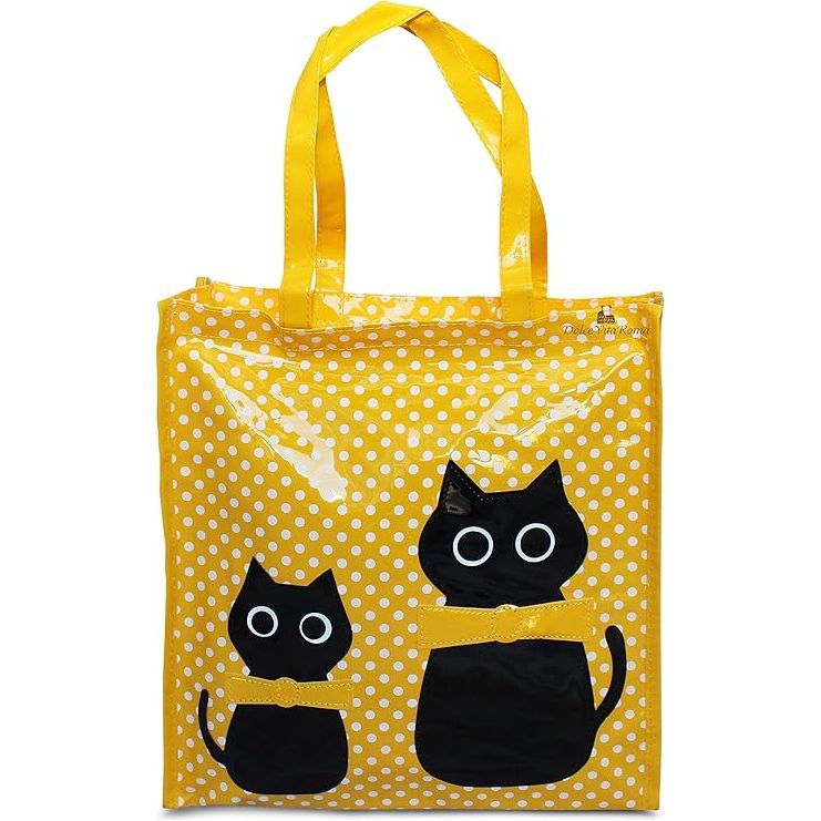 Cat Plastic 25x28cm  Bag For Shopping And Daily Use - Yellow