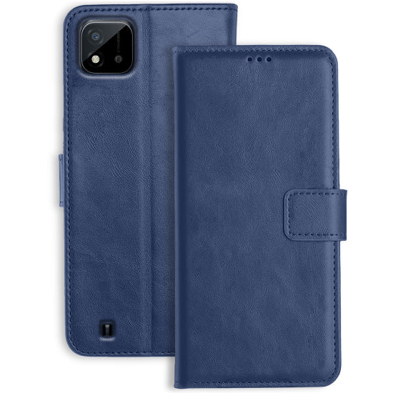 Case Mobile Phone Book Cover For Realme C11 2021 Blue