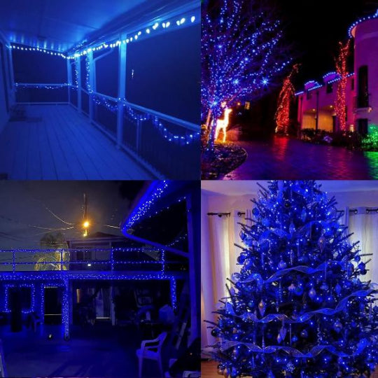 Christmas Led Light 300 LED Green Wire 30M Cabel String Lights (Blue)