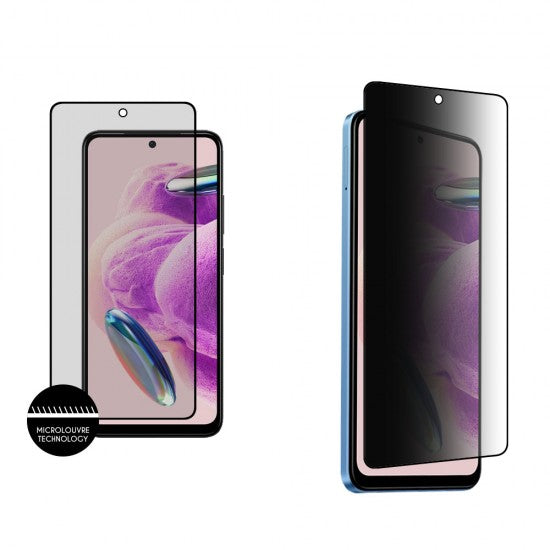 IDOL 1991 Tempered Glass Xiaomi Redmi Note 12S 6.43'' 9H 0.30mm Privacy Antispy Semi Curved  Full Glue Black