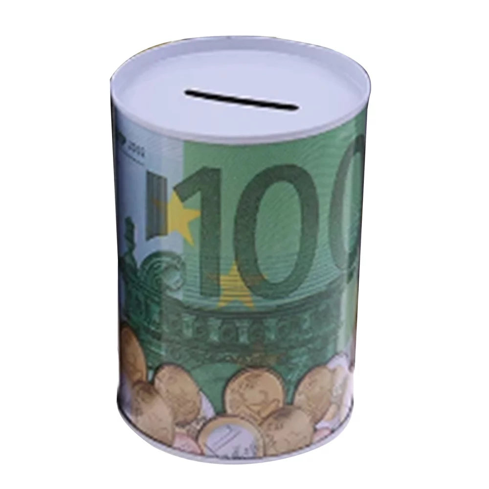 Cute EURO Coin Bank Money Box Durable Safe Metal Piggy Bank - Small