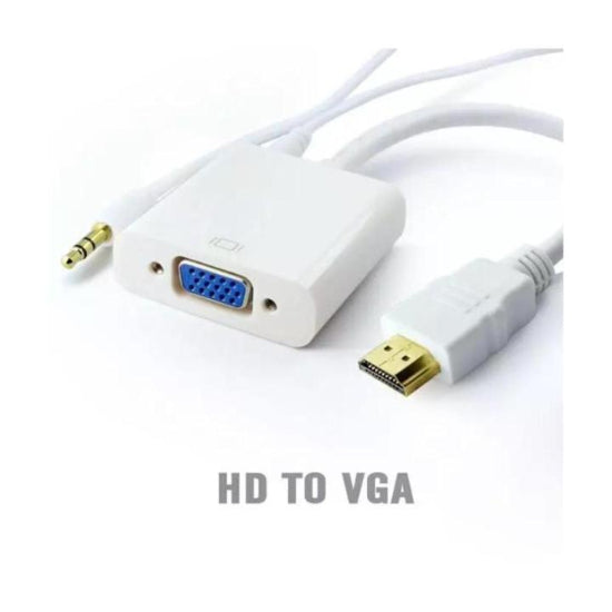 HDMI Male to VGA Female Converter Cable for PC Laptop HDTV – White