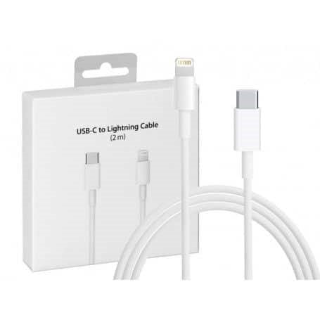 Chargin Cable USB C - Lightning 2m White