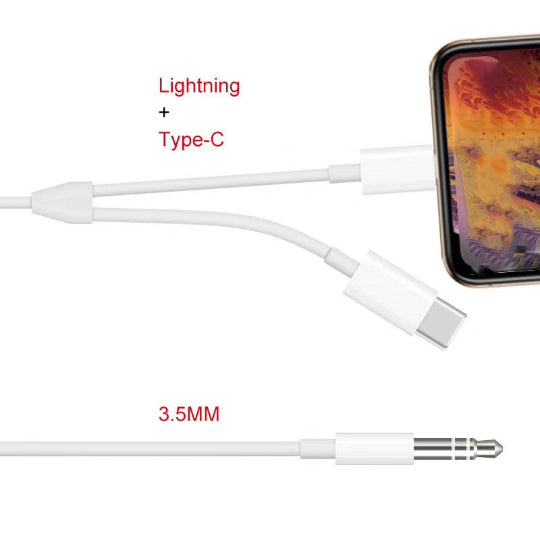 Cable Audio Converter Lightning/Type-C to 3.5mm GL-CM32 (1M)
