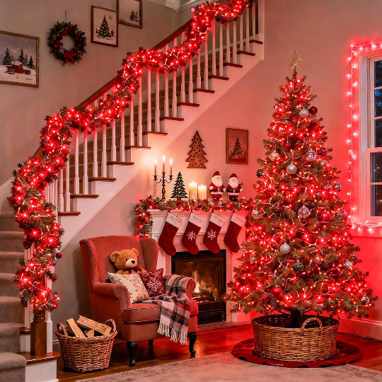 Christmas Led Light 200 LED Red Wire 20M Cabel String Lights (RED)