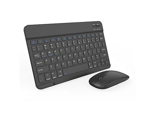 Rechargeable Bluetooth Keyboard and Mouse Combo Ultra Slim Full-Size Keyboard and Ergonomic Mouse for Laptop and All Bluetooth Enabled Mac/Tablet/iPad/PC/Laptop - Black