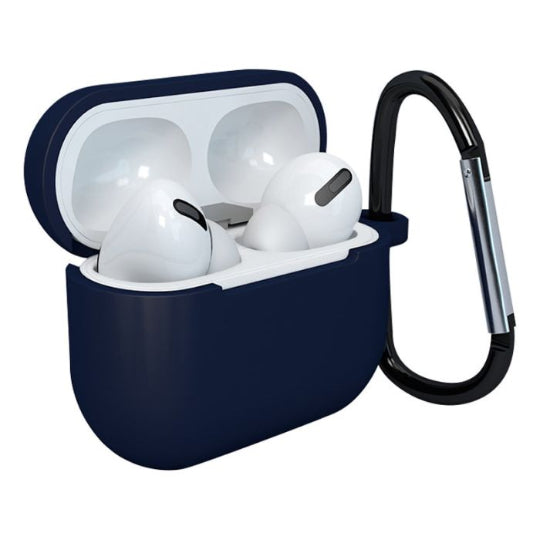 Soft Silicone Case with Clip Hook Silicone Case for Apple AirPods Pro 3 (Dark Blue)