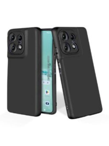 Premium Silicone Back Cover Case for Moto Edge 50 Pro 5G (Black)
