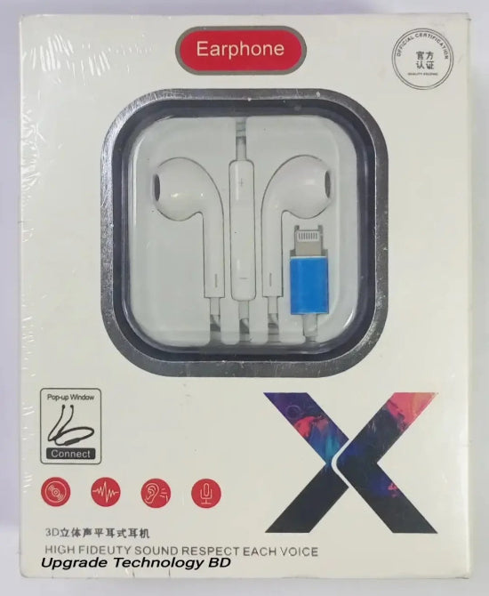 Stereo Earphones Microphone Lightning Connector White