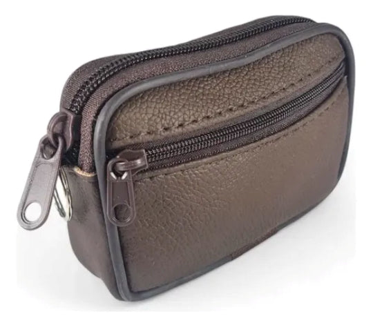 Mini Wallet - Belt Wallet Men & Women coin purse, wallet key bag, Card Holder-Small Purses - Travel Wallet - Brown