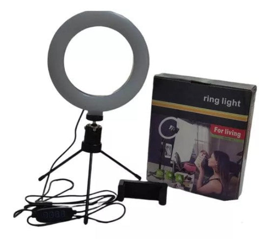 8 inch LED Selfie Ring Light With Tripod Stand And Mobile Phone Holder Stand