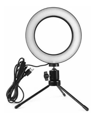 8 inch LED Selfie Ring Light With Tripod Stand And Mobile Phone Holder Stand