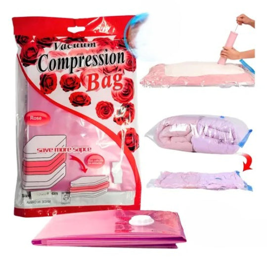 Vacuum bag for clothes, 80x110 cm Rose