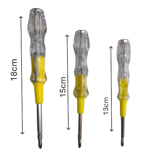 Sheng 3Pcs Tester Voltage Pen Electrical Test 18CM 15CM 13CM