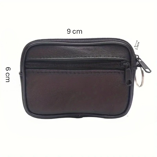 Mini Wallet - Belt Wallet Men & Women coin purse, wallet key bag, Card Holder-Small Purses - Travel Wallet - Brown