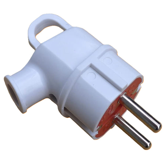Male Schuko plug with Ring 16A 250V white