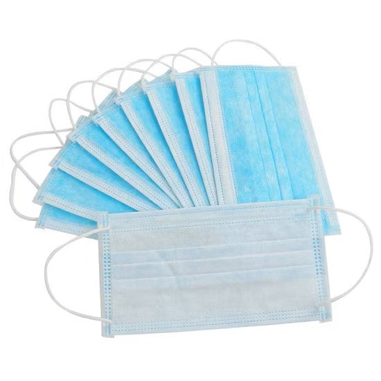 Disposable  3 Layer Non Woven Face Masks, For Surgical 10Pcs Blue