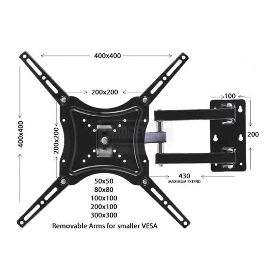 Wall Bracket Rotating Universal Plasma/Lcd Wall Mount For 14-55 Inch TVs Max 50kg HDL-117B-2