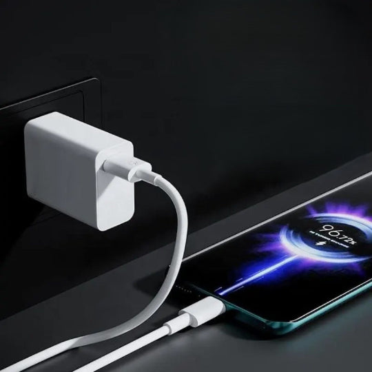 Gerlax 33W Charger with USB-A Port and Cable USB-C Data Cabel White