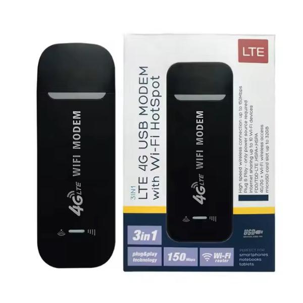 LTE 4G USB MODEM with WI-FI Hotspot Data Card - Black