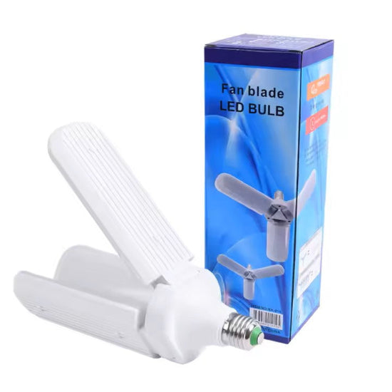 Foldable Fan Blade LED Bulb 60W 6500K E27 Super Bright Angle Adjustable Ceiling Lamp 165-265V Home Energy Saving led fan bulb - 10x10x25.8cm KK-016