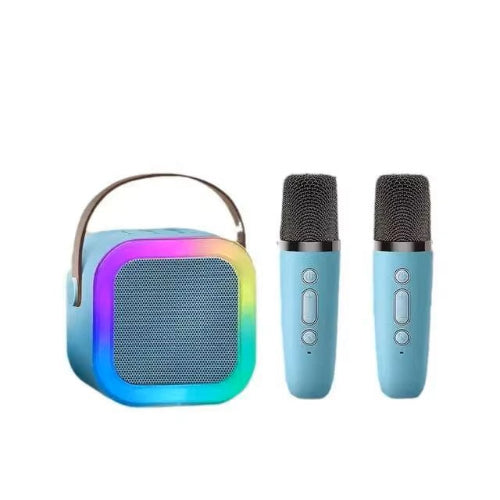 Portable Karaoke Bluetooth Speaker with 2 Wireless Microphone, Music Player Dynamic Lights