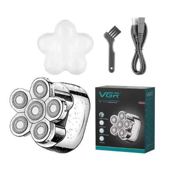 VGR V-395 USB Rechargeable Rotary Waterproof Professional Electric Mens Bald Shaver