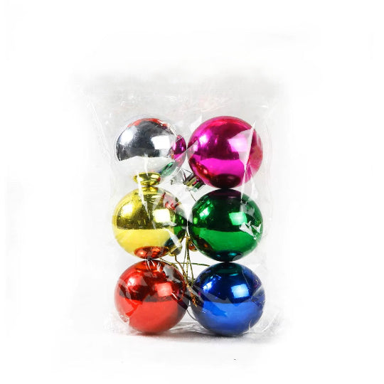 6pcs Ornaments Xmas Ball Sets in Bulk Electroplated Plastic Barrel Christmas Balls Party Christmas Trees Decoration