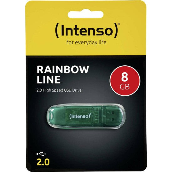 Intenso USB Stick 8GB 2.0 Rainbow Line Green