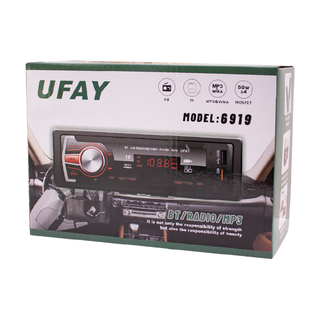 RADIO PARA AUTO BT/USB/AUX/FM UFAY 6919