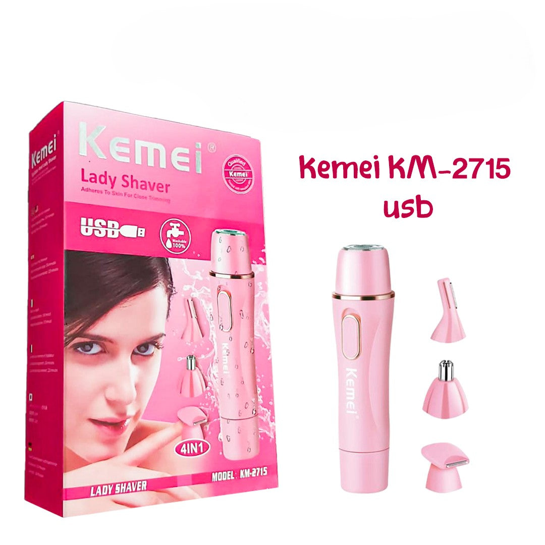 KEMEI Lady Shaver Adheres To Skin For Close Trimming 4 IN 1 KM-2715