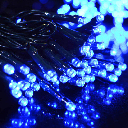 Christmas Led Light 100 LED Green Wire 10M Cabel String Lights (Blue)