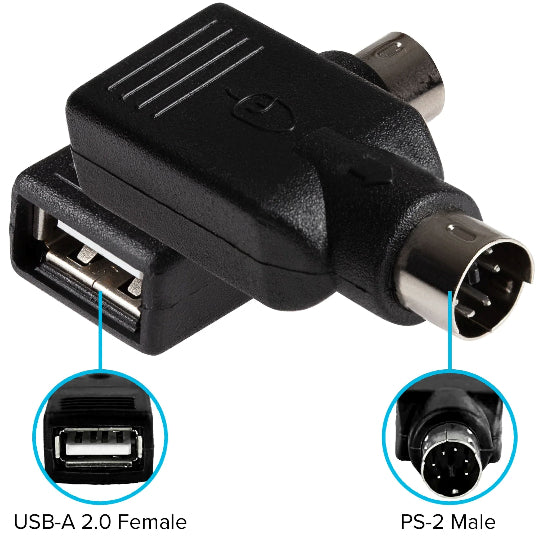 USB PS/2 PS2 Male to USB A Female Converter Adapter