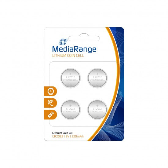 MediaRange Lithium Coin Cells Battery CR2032 3V (4PCS)