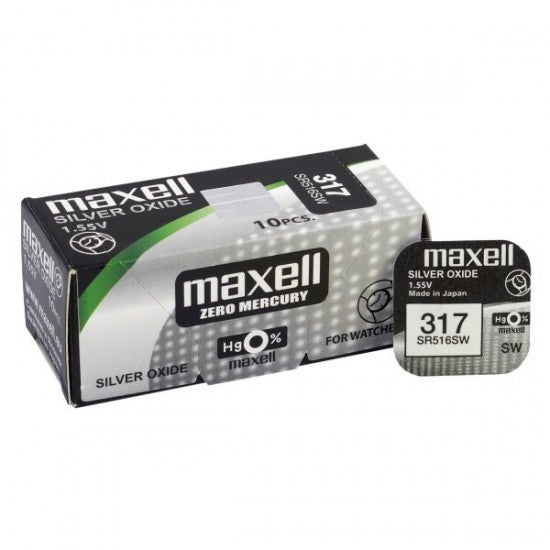 Maxell Battery Coin Cell 317/SR516SW 1.55V 1Pcs