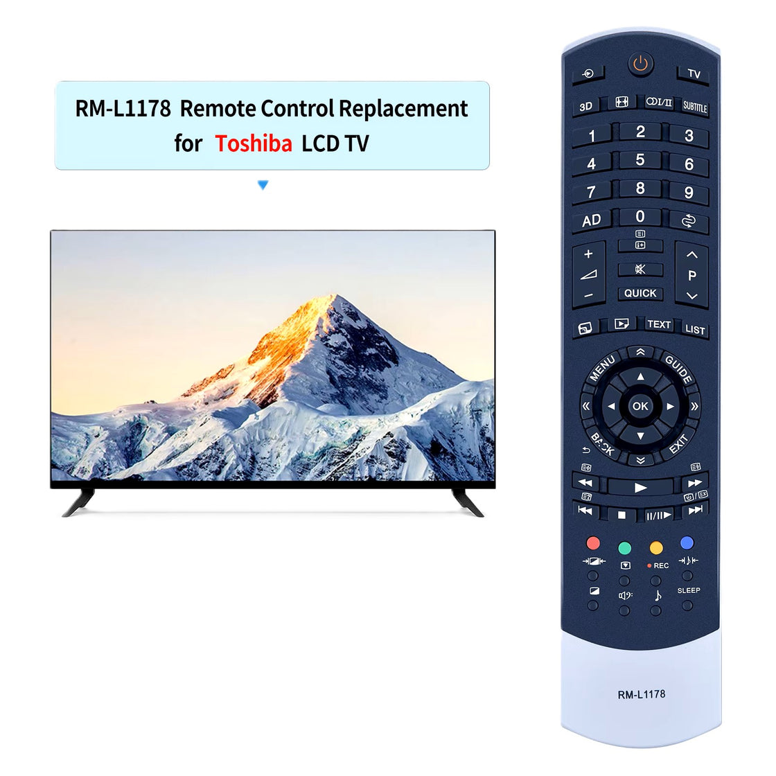 LCD/LED Universal Remote Control TOSHIBA - RM-L1178