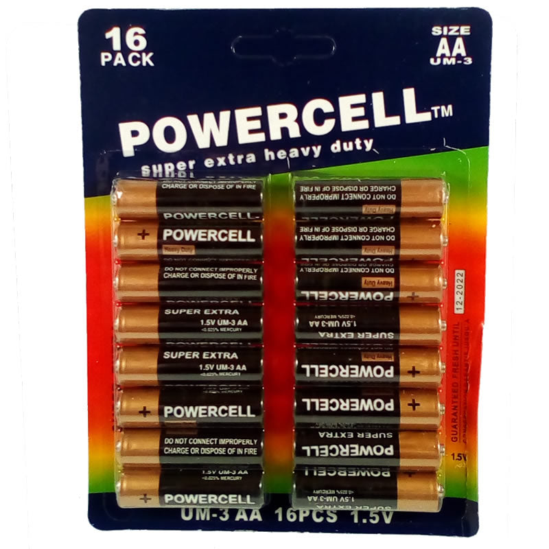 POWERCELL AA BATTERIES SET OF 16 PIECES