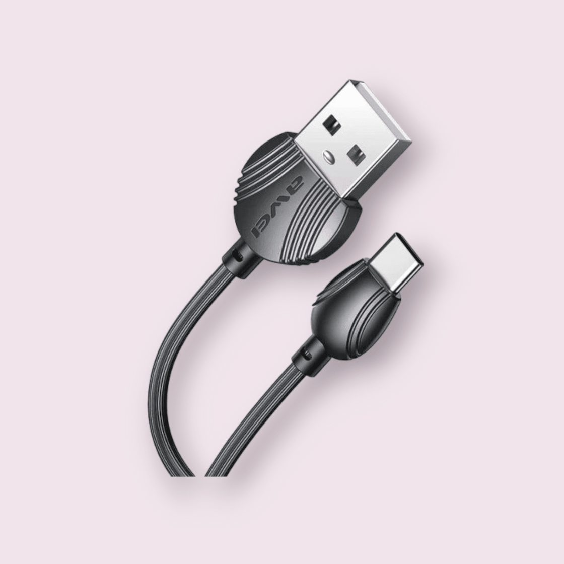 Awei CL-62 Regular USB 2.0 Cable USB-C male - USB-A male Black 1m 