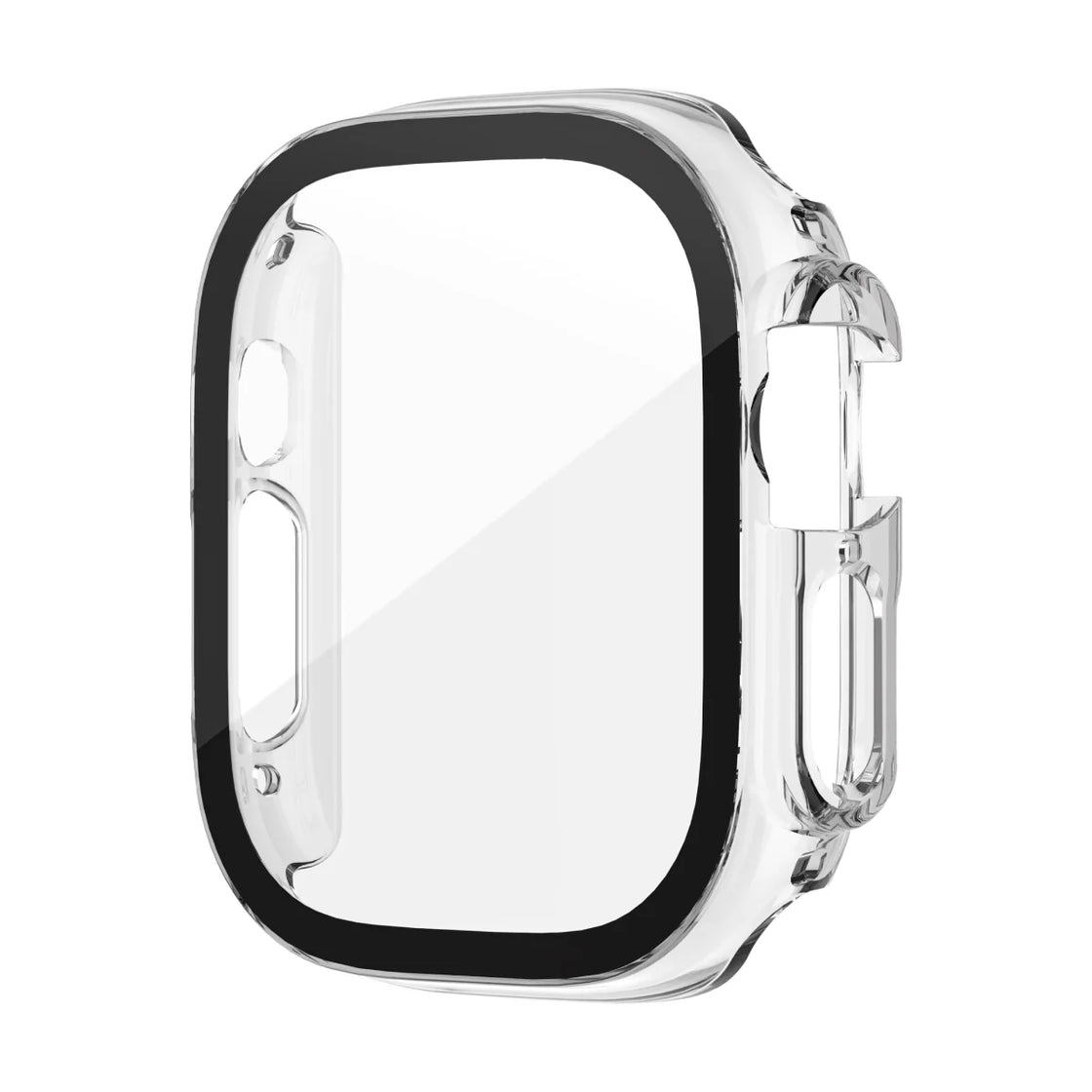 Tempered Glass Screen Protector Full Coverage With Case For Apple Watch 45mm (Clear)