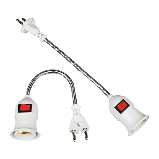 Flexible E27 Lamp Socket With Pull Switch - Eu/us/uk Plug, 28cm