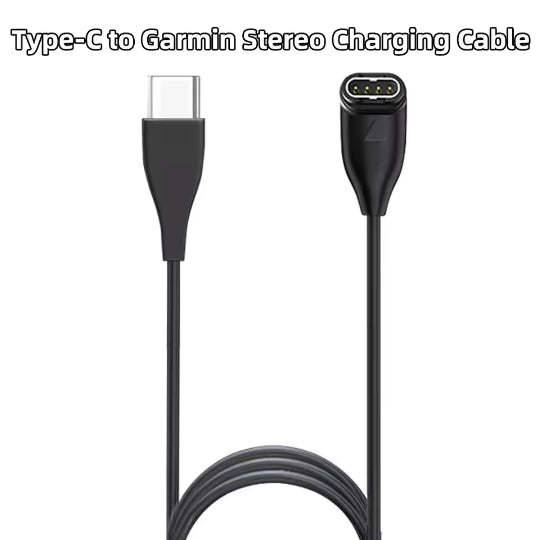 Charging Cable with Type C for Garmin Fenix Models 7, 6, And 5, As Well As Vivoactive 3, Forerunner 945, 935, 245, And Instinct 2, 100cm Black