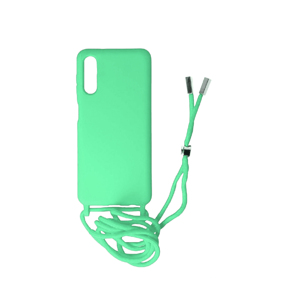 Premium Silicone Case With Cord for Sam A70 Light Green 