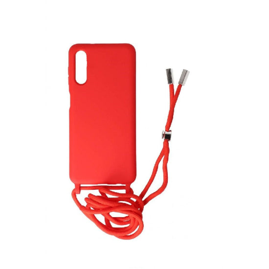 Premium Silicone Case With Cord for Sam A70 Red 