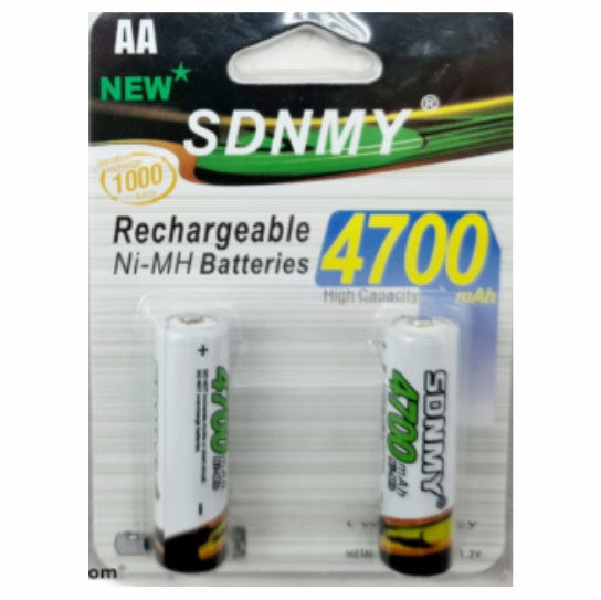 SDNMY AA 4700mAh Ni-MH Rechargeable – 2 pcs blister 
