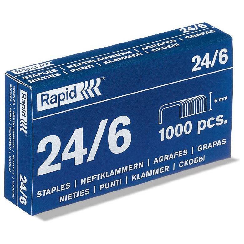 Rapid Staples Office 24/6 Blue, 1K Galvanized Standard